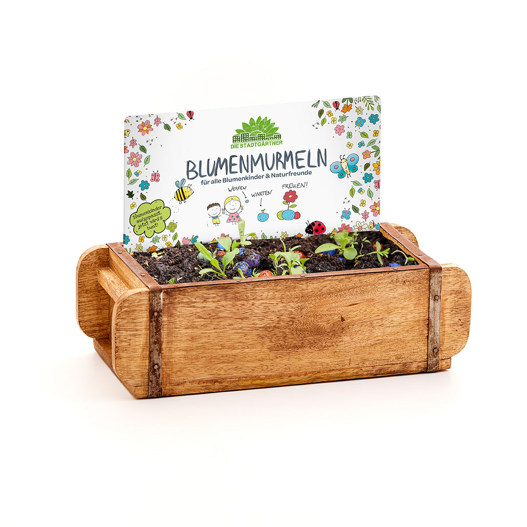 Verkaufsunterstützung Blumenmurmeln (Ziegelform)