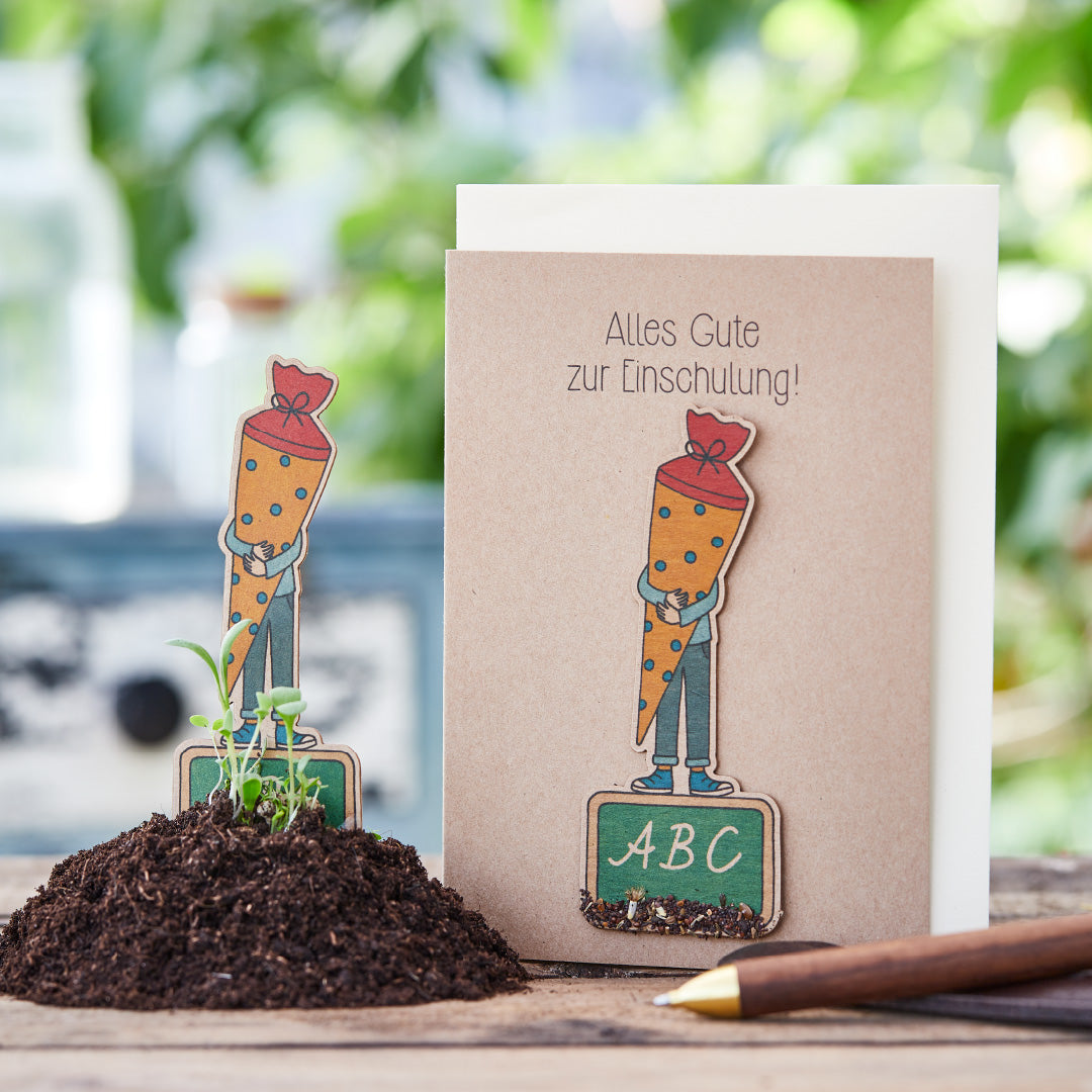 Saatsteckerkarte - Alles Gute zur Einschulung