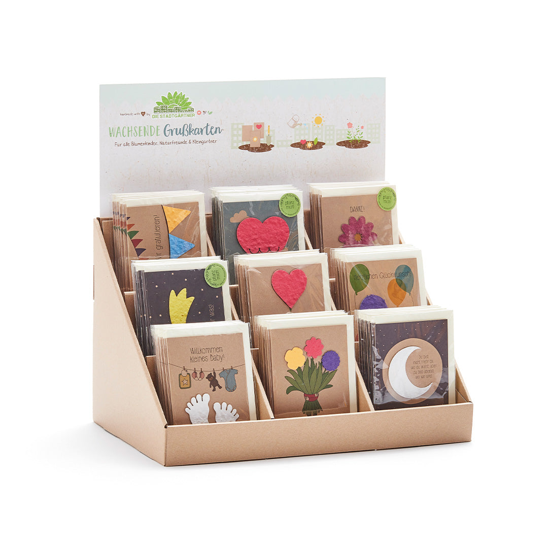Display - Grußkarten Bestseller - 9 Karten á 6 Stück